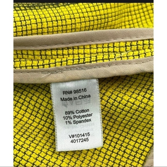 Coldwater Creek Womens Sz 12 Neon Mustard Yellow Military Jacket l Textured - Picture 6 of 8